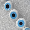 Turkish Handmade Lampwork Glass Evil Eye Beads, Flat Round 10mm Hole: About 1.5mm, Sold by PC