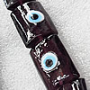 Turkish Handmade Lampwork Glass Evil Eye Beads, Rectangle 20x23mm Hole: About 1.5mm, Sold by PC