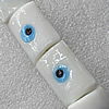 Turkish Handmade Lampwork Glass Evil Eye Beads, Rectangle 20x23mm Hole: About 1.5mm, Sold by PC