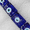 Turkish Handmade Lampwork Glass Evil Eye Beads, Rectangle 20x23mm Hole: About 1.5mm, Sold by PC