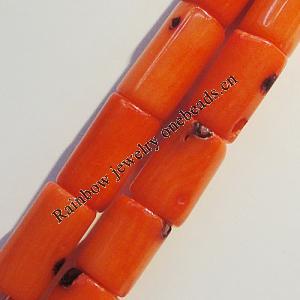Coral Beads, Column About:10x7mm Hole:0.1mm, Sold by KG
