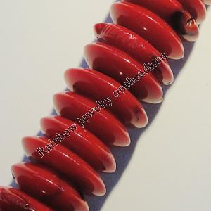 Coral Beads, Flat Round 6mm Hole:0.1mm, Sold by KG