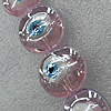 Turkish Handmade Lampwork Glass Evil Eye Beads, Flat Round 15mm Hole: About 1.5mm, Sold by PC