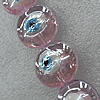 Turkish Handmade Lampwork Glass Evil Eye Beads, Flat Round 25mm Hole: About 1.5mm, Sold by PC