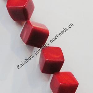 Coral Beads, Square About:13mm Hole:0.1mm, Sold by KG