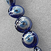 Turkish Handmade Lampwork Glass Evil Eye Beads, Flat Round 15mm Hole: About 1.5mm, Sold by PC