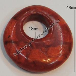 Coral Beads, Donut 50x48mm Hole:18mm, Sold by KG