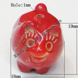 Coral Beads, Animal 19x18mm Hole:1mm, Sold by KG