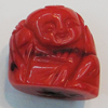 Coral Beads, Buddha 25x23mm Hole:2mm, Sold by KG