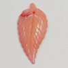 Coral Pendants, Leaf 36x13mm Hole:0.5mm, Sold by PC