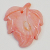 Coral Pendants, Leaf 19x16mm Hole:0.5mm, Sold by PC