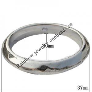 Jewelry findings, CCB plastic Donut platina plated, 37x30mm, Sold by Bag