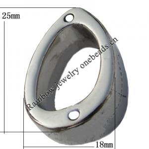 Jewelry findings, CCB plastic Connector platina plated, 25x18mm Hole:1.5mm, Sold by Bag