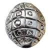 Jewelry findings, CCB plastic European style Beads  platina plated, Oval 25x21mm Hole:4mm, Sold by Bag