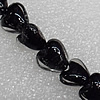Silver Foil Lampwork Beads, Heart 12mm Hole: About 1.5mm, Sold by PC