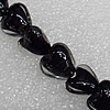 Silver Foil Lampwork Beads, Heart 15mm Hole: About 1.5mm, Sold by PC