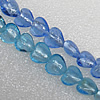 Silver Foil Lampwork Beads, Heart 12mm Hole: About 1.5mm, Sold by PC