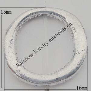 Bead Zinc Alloy Jewelry Findings Lead-free, 16x15mm, Hole:0.5mm, Sold by Bag