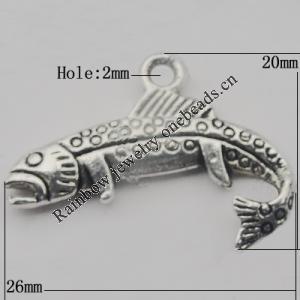 Pendant Zinc Alloy Jewelry Findings Lead-free, 26x20mm Hole:2mm, Sold by Bag