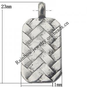 Pendant Zinc Alloy Jewelry Findings Lead-free, 23x11mm Hole:3mm, Sold by Bag