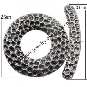 Clasp Zinc Alloy Jewelry Findings Lead-free, 25mm,31x5mm Hole:2mm, Sold by Bag