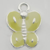 Pendant Zinc Alloy Enamel Jewelry Findings Lead-free, Butterfly 15x11mm Hole:2mm Sold by Bag