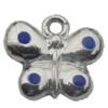 Pendant Zinc Alloy Enamel Jewelry Findings Lead-free, Butterfly 13x15mm Hole:2mm Sold by Bag