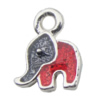 Pendant Zinc Alloy Enamel Jewelry Findings Lead-free, Elephant 11x9mm Hole:2mm Sold by Bag
