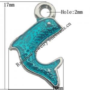 Pendant Zinc Alloy Enamel Jewelry Findings Lead-free, 17x10mm Hole:2mm Sold by Bag