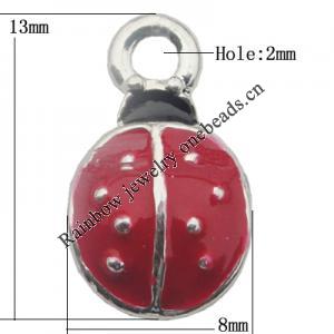 Pendant Zinc Alloy Enamel Jewelry Findings Lead-free, 13x8mm Hole:2mm Sold by Bag