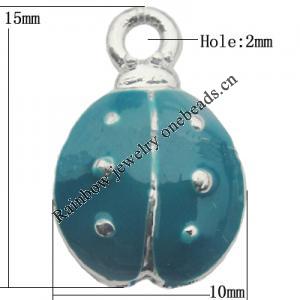 Pendant Zinc Alloy Enamel Jewelry Findings Lead-free, 15x10mm Hole:2mm Sold by Bag