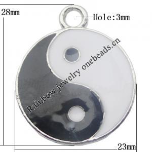 Pendant Zinc Alloy Enamel Jewelry Findings Lead-free, 28x23mm Hole:3mm Sold by Bag
