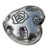 Jewelry findings, CCB plastic Beads Antique silver, Heart 26x27mm Hole:2mm, Sold by Bag