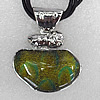 Lampwork Necklaces, terylene loop with dichroic glass drop, 25x40mm Length:17 Inch, Sold by Strand