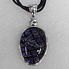 Lampwork Necklaces, terylene loop with dichroic glass drop, 30x40mm Length:17 Inch, Sold by Strand