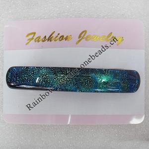 Dichroic Glass With Copper Barrette, 15x90mm, Sold by PC