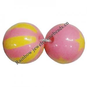 Handmade Solid Acrylic Beads, Round 16mm, Sold by Bag