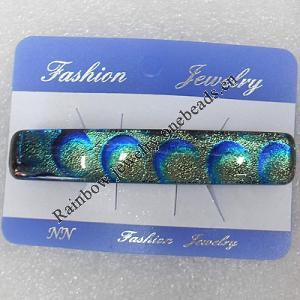 Dichroic Glass With Copper Barrette, 13x70mm, Sold by PC