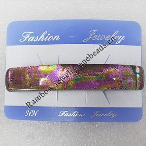 Dichroic Glass With Copper Barrette, 13x70mm, Sold by PC