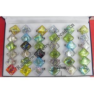 Lampwork Glass Rings, Dichroic Glass, 20mm, Hole:About 20mm, Sold by Box
