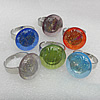 Lampwork Glass Rings, Dichroic Glass Mix Color, 20mm, Hole:About 20mm, Sold by PC