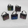 Lampwork Glass Rings, Dichroic Glass Mix Color, 20mm, Hole:About 20mm, Sold by PC