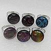 Lampwork Glass Rings, Dichroic Glass Mix Color, 20mm, Hole:About 20mm, Sold by PC
