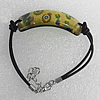"Dichroic Glass Bracelet, Dichroic Beads with Cowhide rope, 15x50mm Length:7.8 Inch, Sold by Strand 