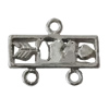Copper Connectors Jewelry Findings Lead-free Platina Plated, 18x14mm Hole:1.5mm, Sold by Bag