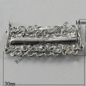 Copper Connectors Jewelry Findings Lead-free Platina Plated, 30x14mm Hole:1mm, Sold by Bag