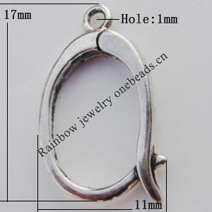 Copper clasp Jewelry Findings Lead-free, 17x11mm Hole:1mm Sold by Bag