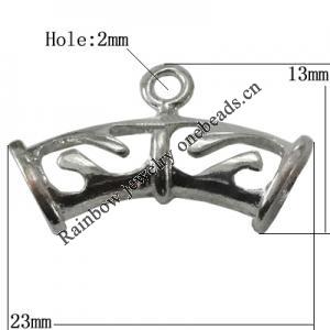 Copper Connectors Jewelry Findings Lead-free Platina Plated, 23x13mm Big Hole:3mm Small Hole:2mm, Sold by Bag