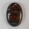 Dichroic Lampwork Glass Pendant, Flat Round, 30x20mm Hole:0.5mm Sold by PC