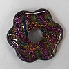 Dichroic Lampwork Glass Pendant, Flower, 34mm Hole:8mm Sold by PC